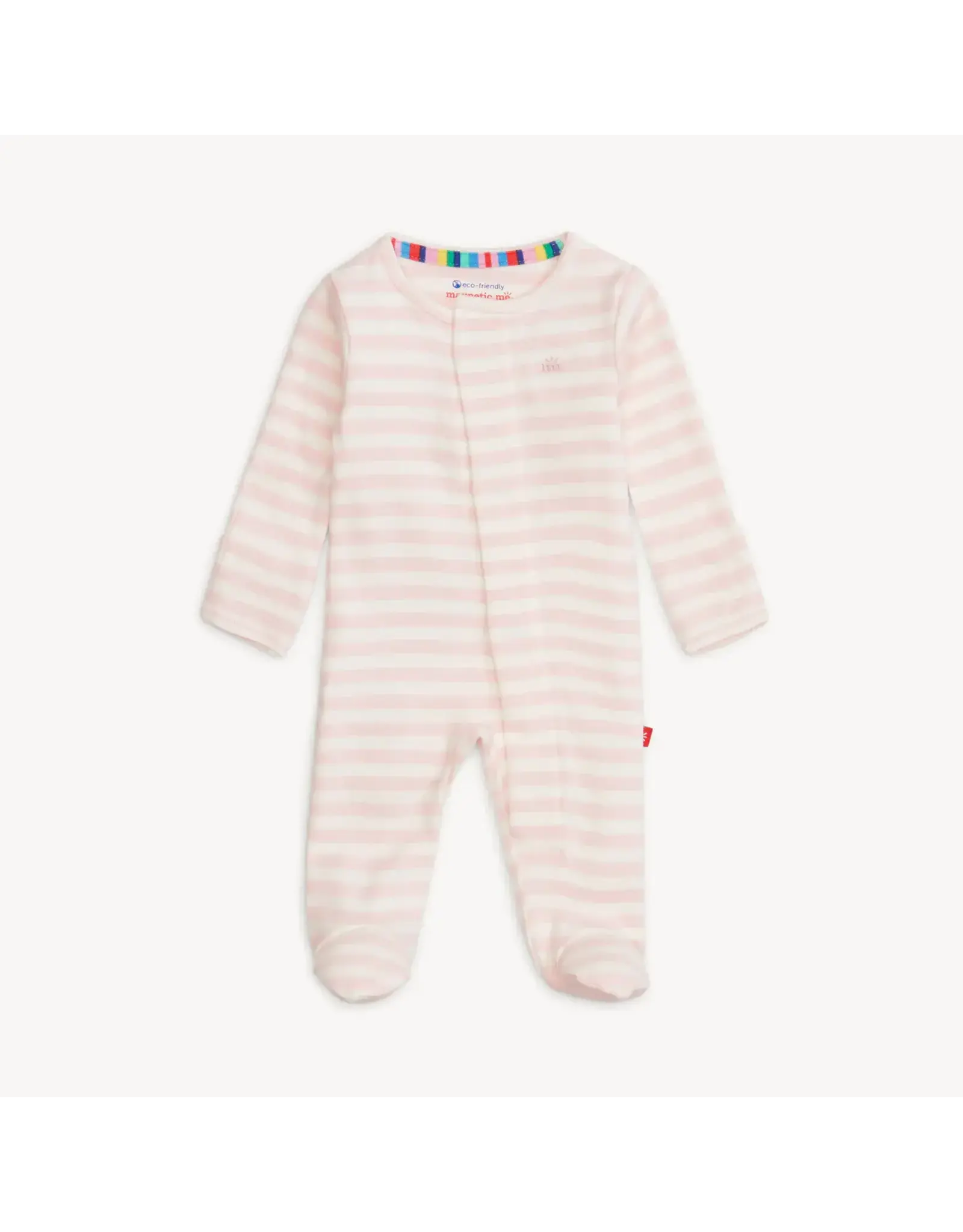Magnetic Me Magnetic Me- Pink Stripe Organic Magnetic Footie