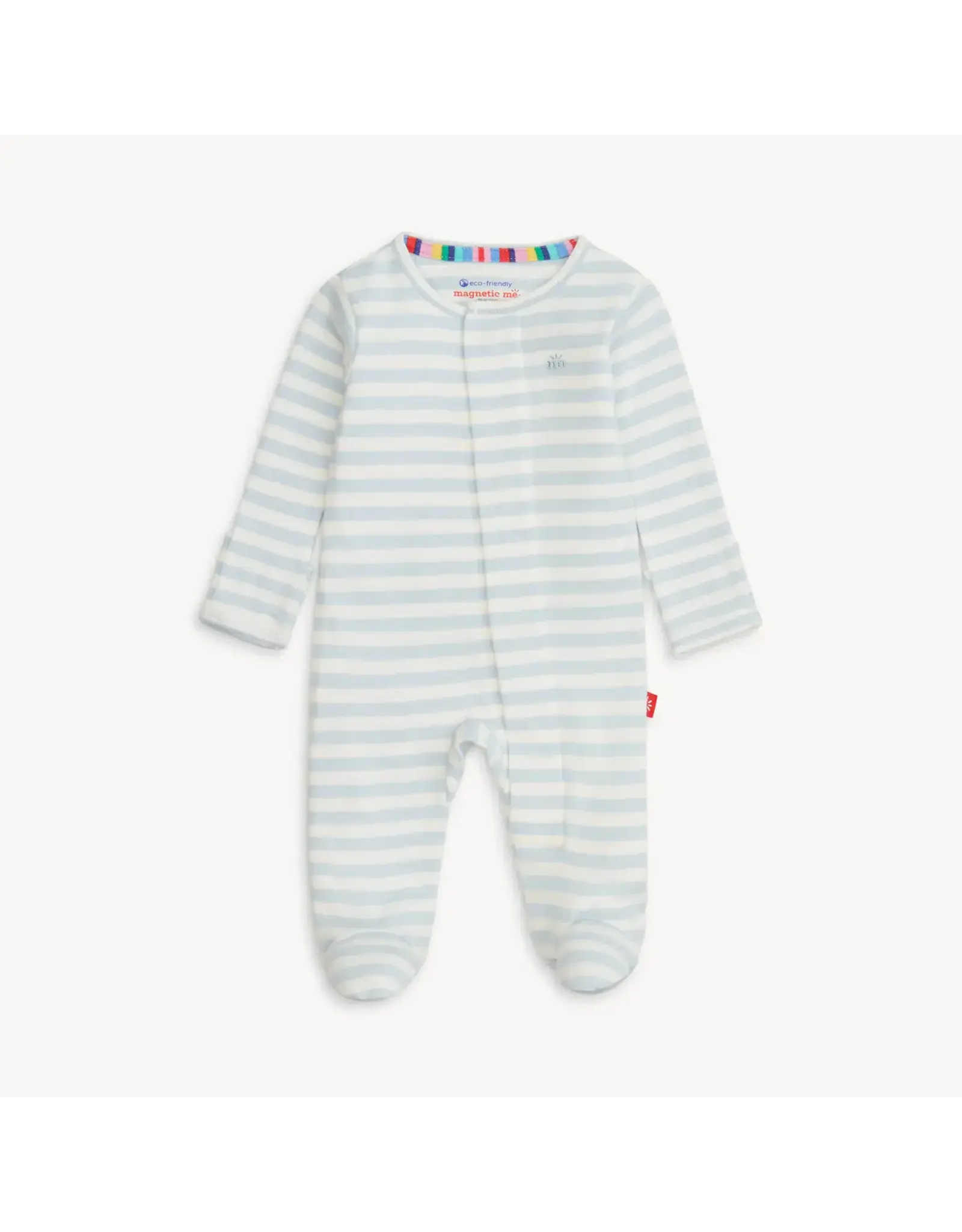 Magnetic Me Magnetic Me- Blue Stripe Organic Magnetic Footie