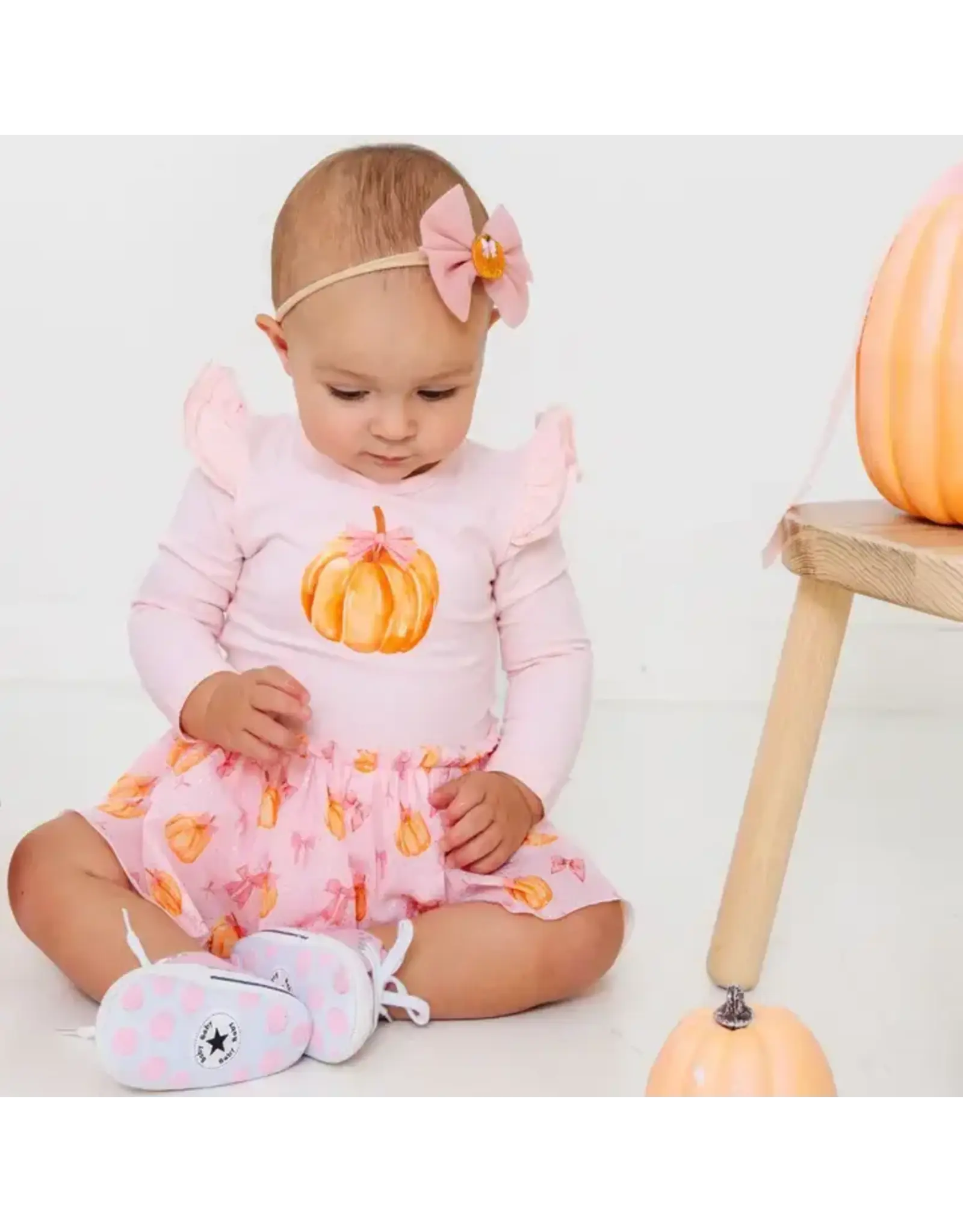 Sweet Wink Sweet Wink- Coquette Pumpkin L/S Tutu Bodysuit