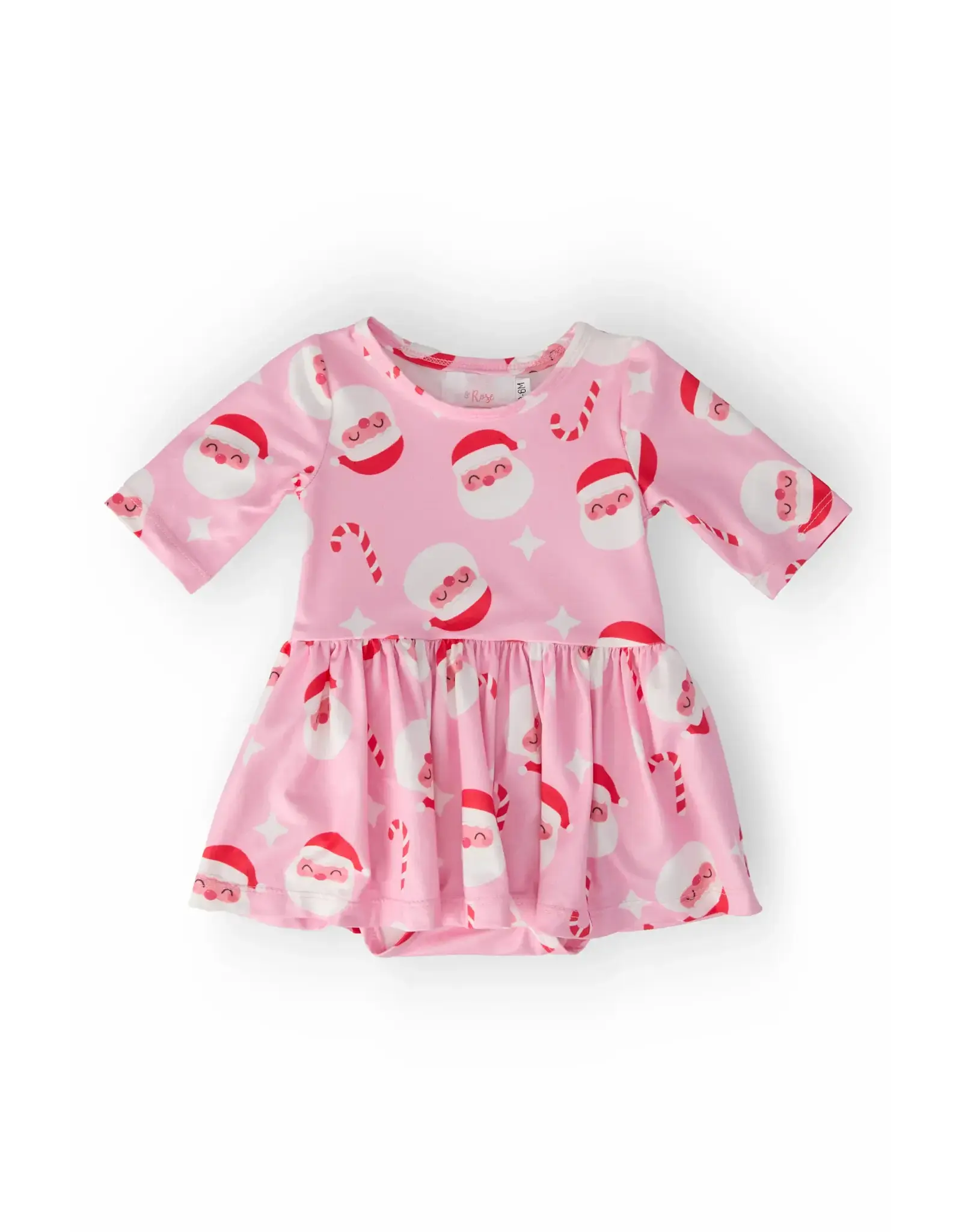 Mila & Rose Mila & Rose- Jingle Bells 3/4 Sleeve Twirl Dress Bodysuit