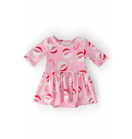 Mila & Rose Mila & Rose- Jingle Bells 3/4 Sleeve Twirl Dress Bodysuit