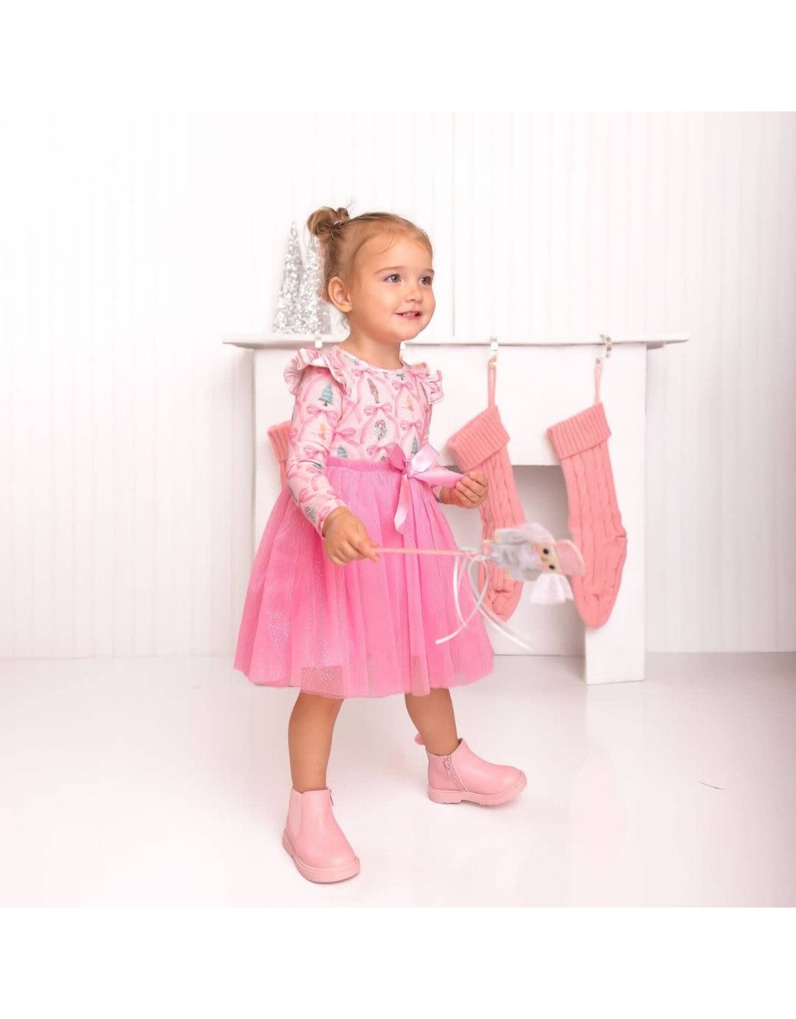 Sweet Wink Sweet Wink- Nutcracker Trellis Christmas L/S Tulle Dress