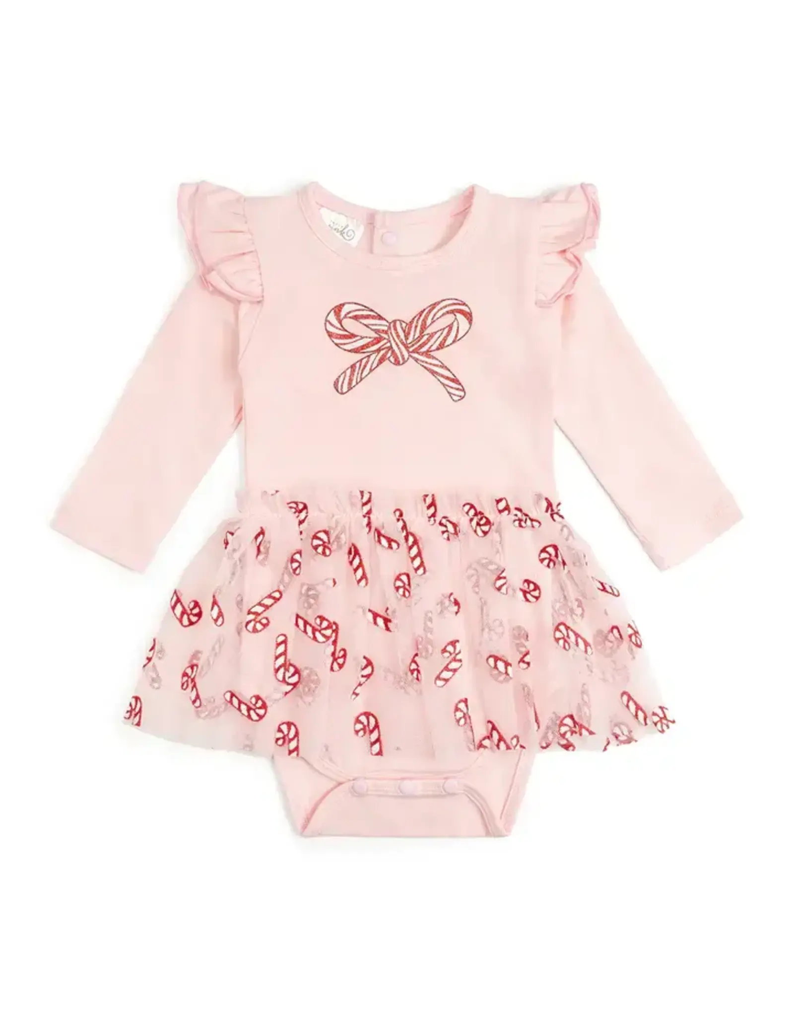 Sweet Wink Sweet Wink- Candy Cane Confetti Christmas Tutu Bodysuit