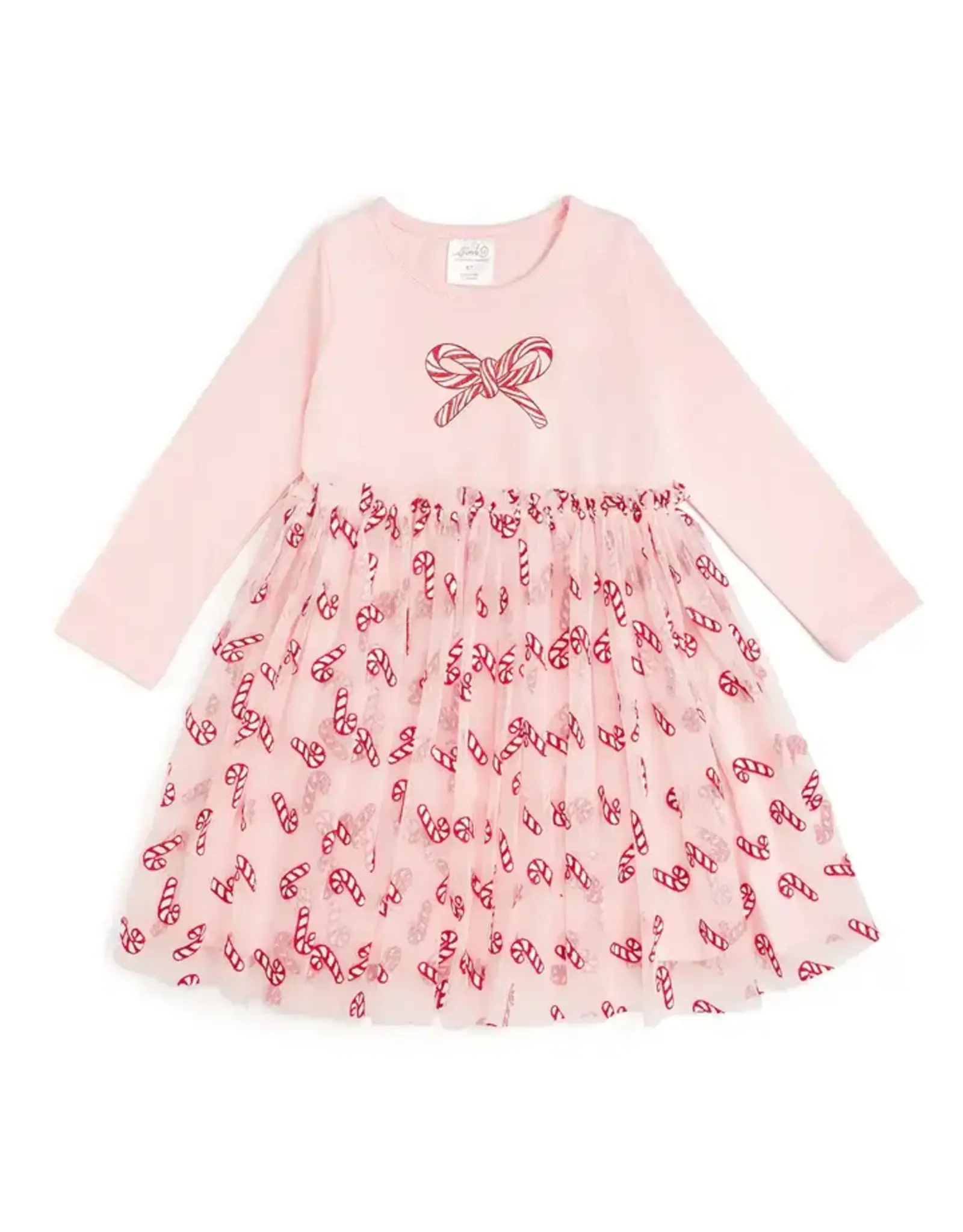 Sweet Wink Sweet Wink- Candy Cane Confetti Christmas L/S Tutu Dress