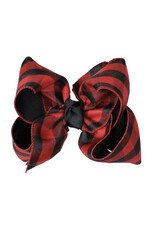 Beyond Creations Beyond Creations- 5.5" XL Blk/Red Buffalo Plaid Layered Knot Bow