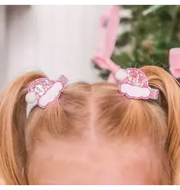 Sweet Wink Sweet Wink- Pink Santa Hat Christmas Clip Set