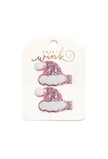 Sweet Wink Sweet Wink- Pink Santa Hat Christmas Clip Set