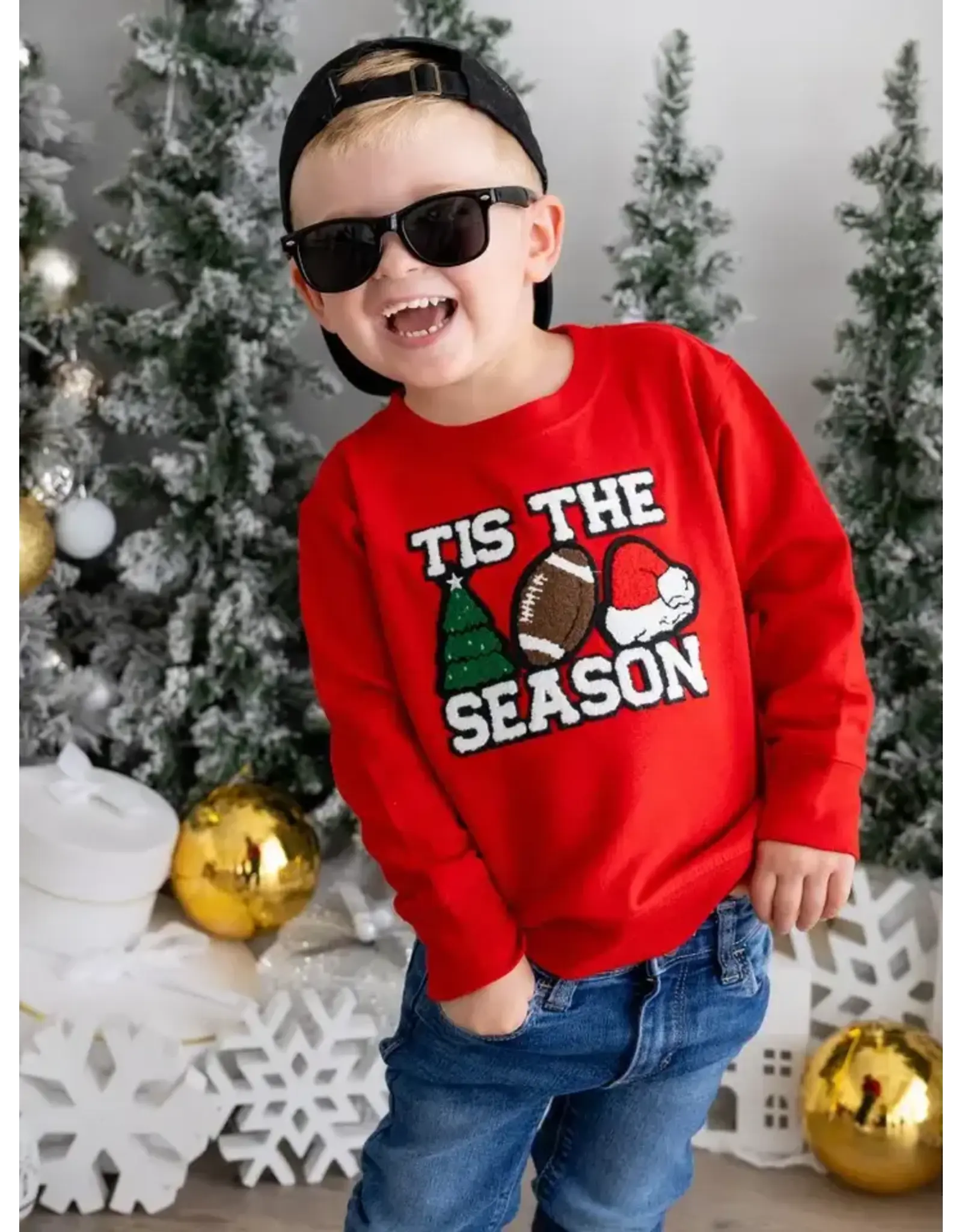 Sweet Wink Sweet Wink- Tis the Season Patch Christmas Sweatshirt