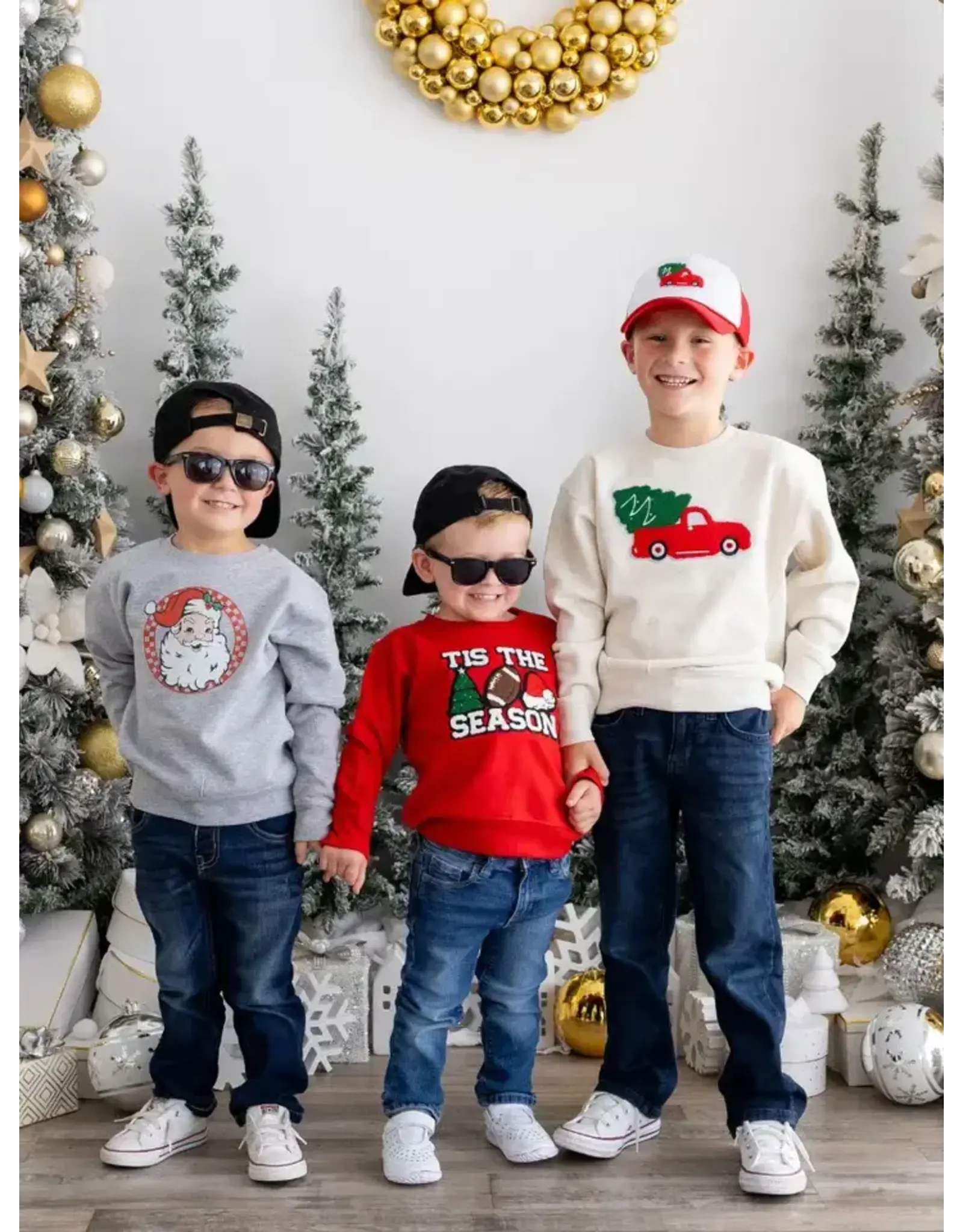 Sweet Wink Sweet Wink- Tis the Season Patch Christmas Sweatshirt