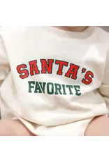 Sweet Wink Sweet Wink- Santa's Favorite Christmas L/S Romper: Natural