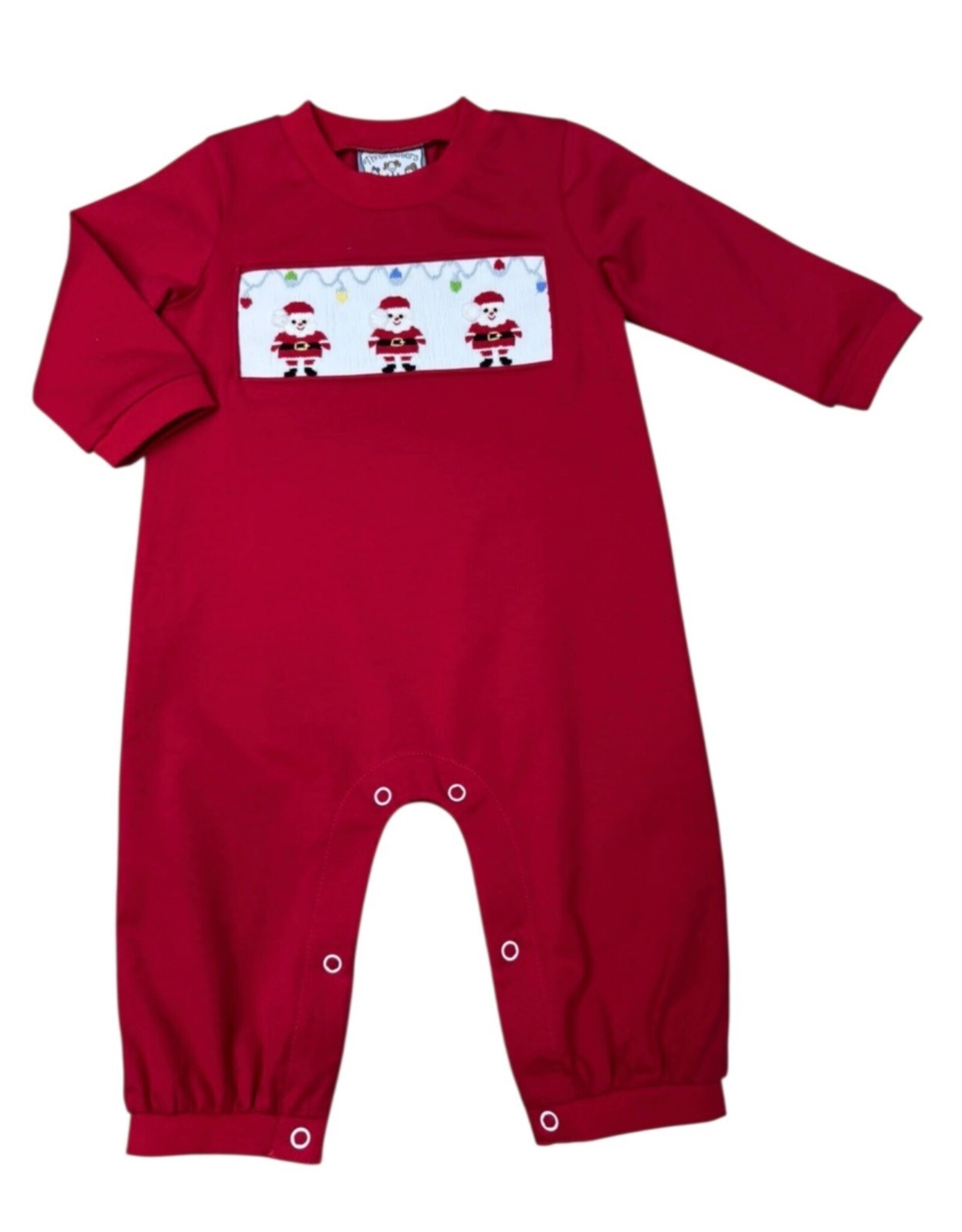 Three Sisters Three Sisters- Merry & Bright Smocked Boys Romper