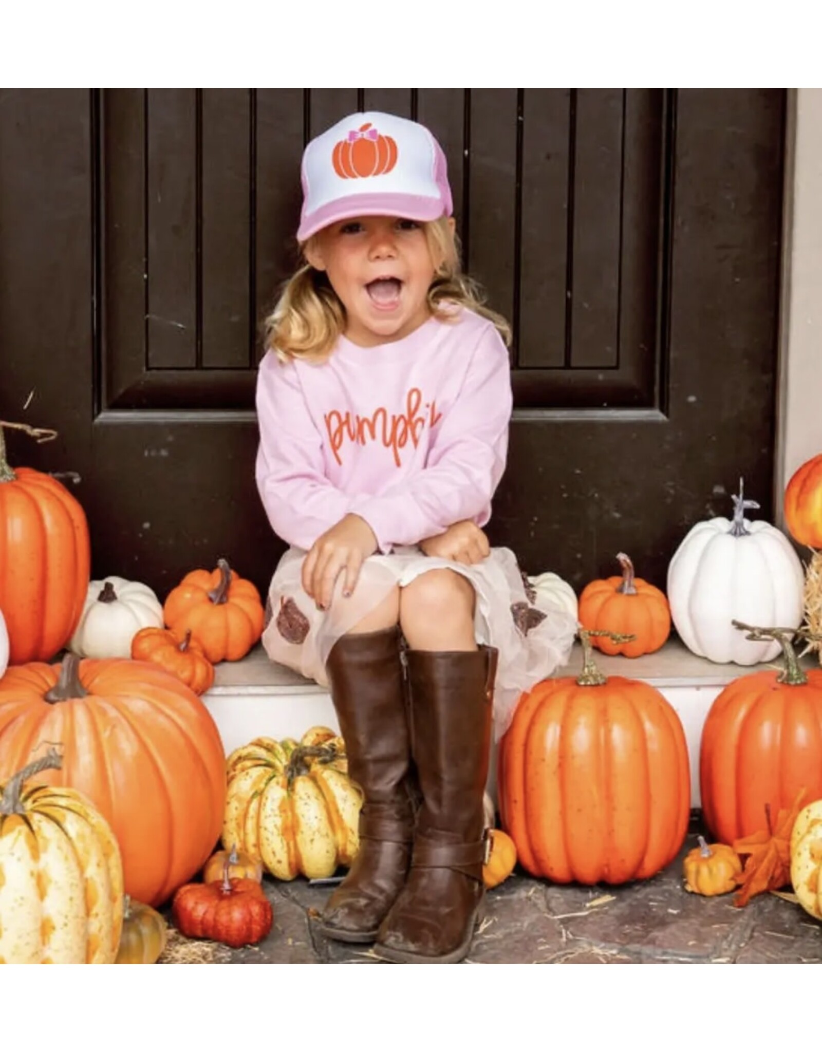 Sweet Wink Sweet Wink- Pumpkin Bow Trucker Hat