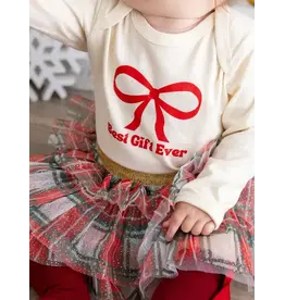 Sweet Wink Sweet Wink- Best Gift Ever L/S Natural Bodysuit