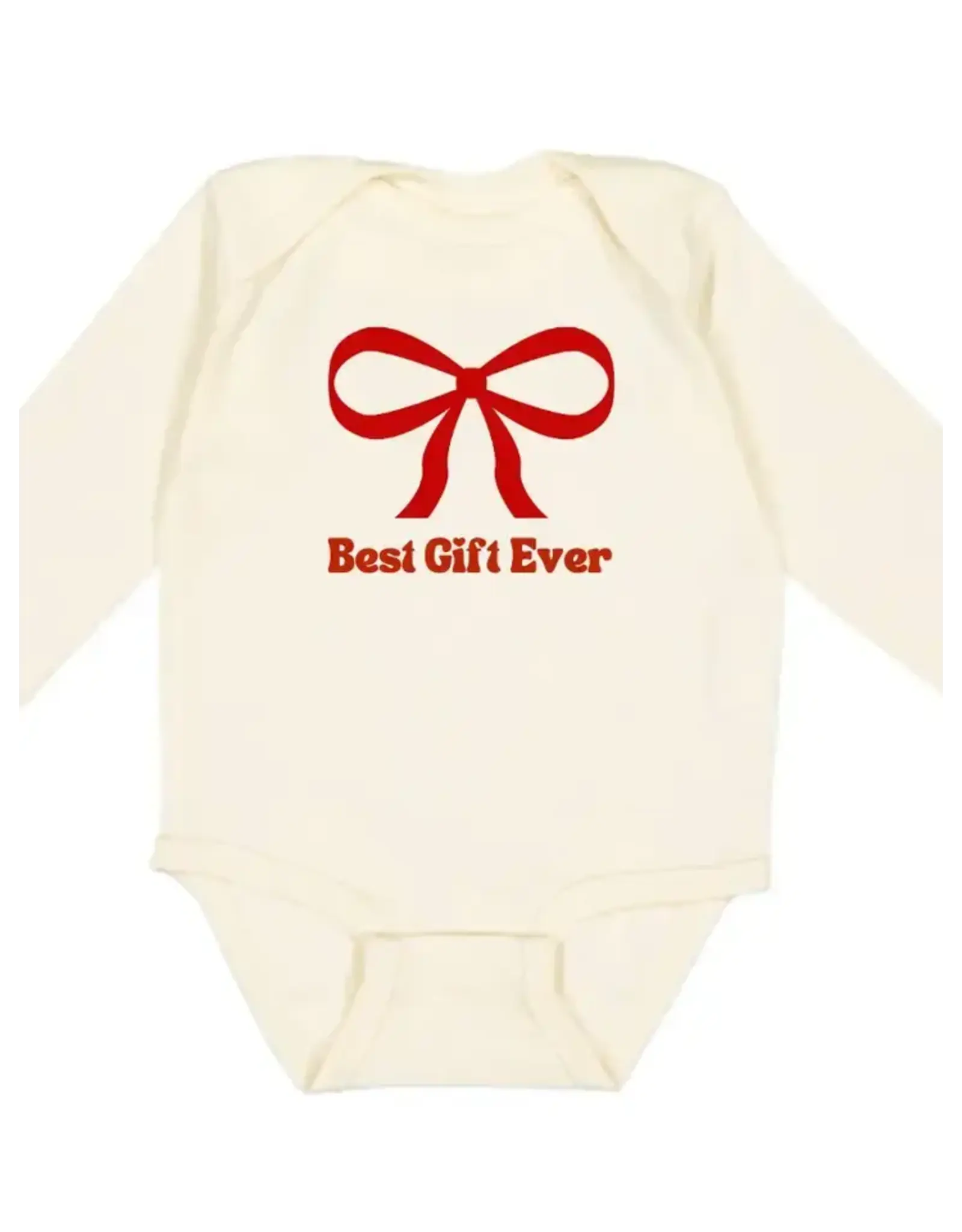 Sweet Wink Sweet Wink- Best Gift Ever L/S Natural Bodysuit