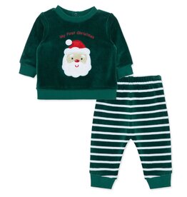Little Me Little Me- Santa Pant Set