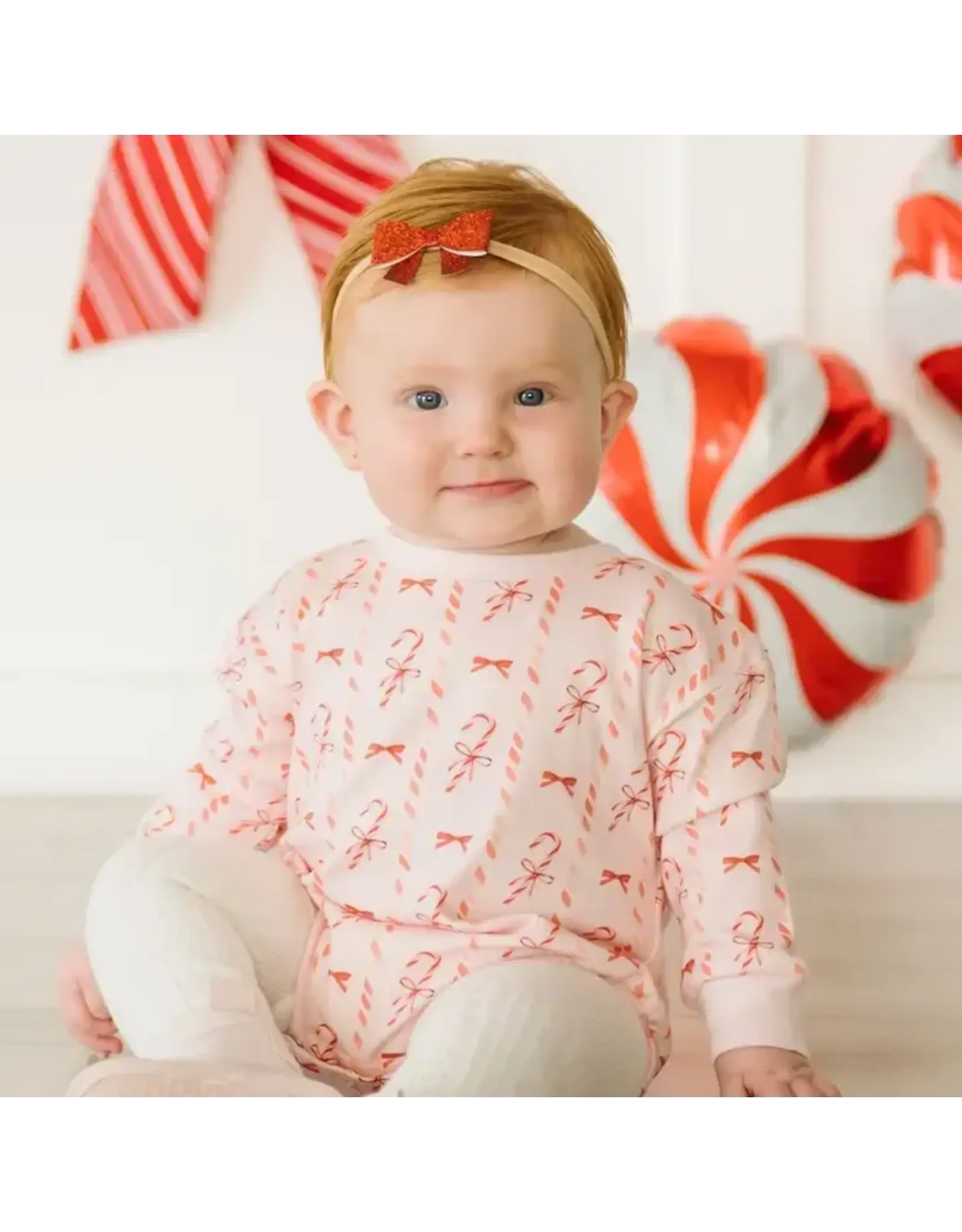 Sweet Wink Sweet Wink- Candy Cane Lane Christmas L/S Romper