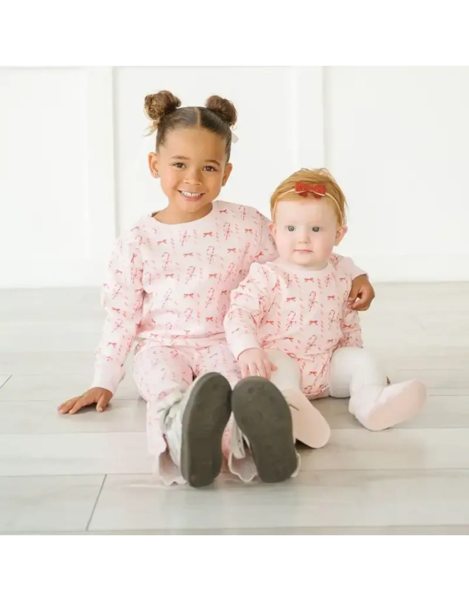 Sweet Wink Sweet Wink- Candy Cane Lane Christmas L/S Romper