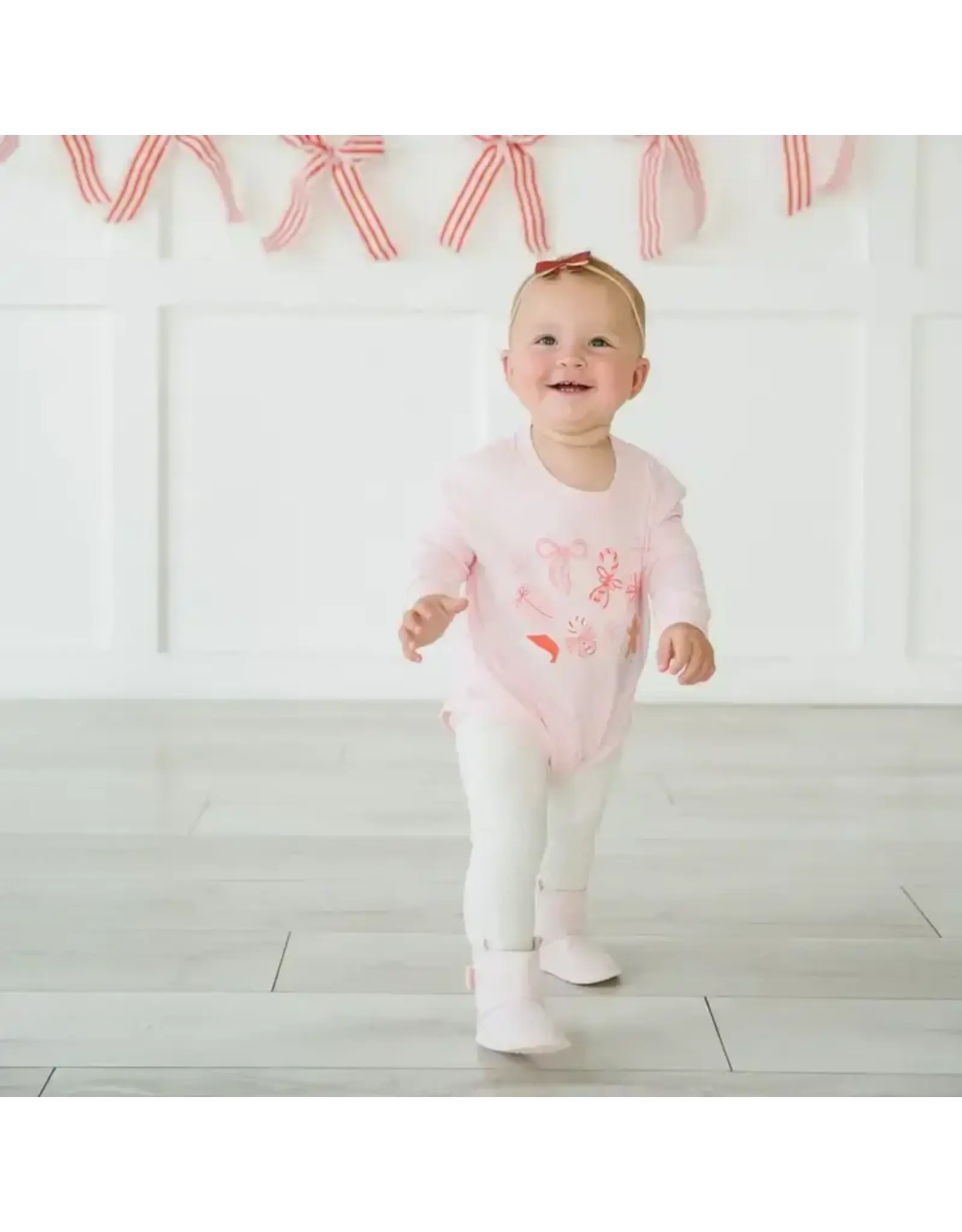 Sweet Wink Sweet Wink- Christmas Fun L/S Romper: Ballet