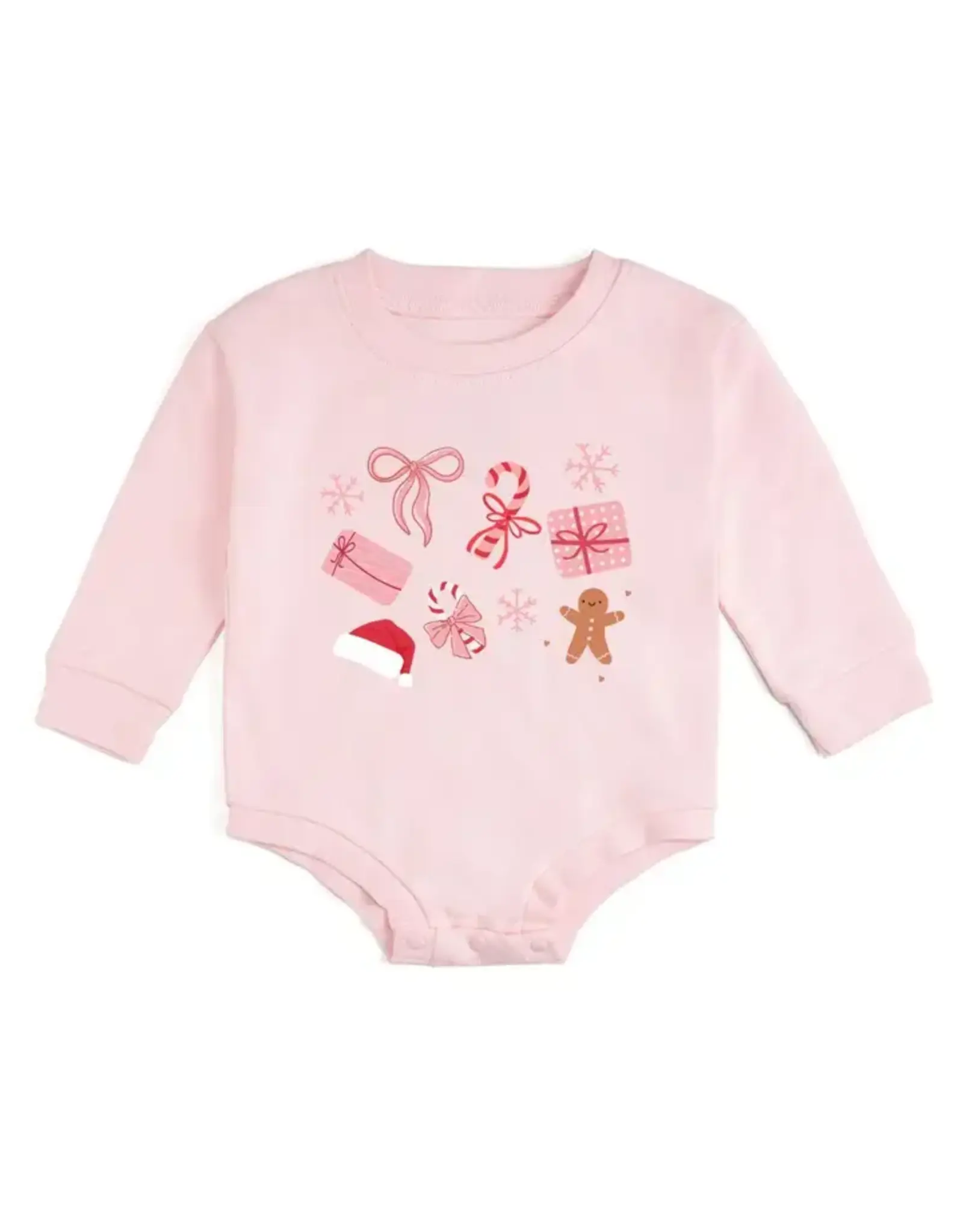 Sweet Wink Sweet Wink- Christmas Fun L/S Romper: Ballet