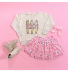 Sweet Wink Sweet Wink- Pastel Nutcracker Patch Christmas Sweatshirt