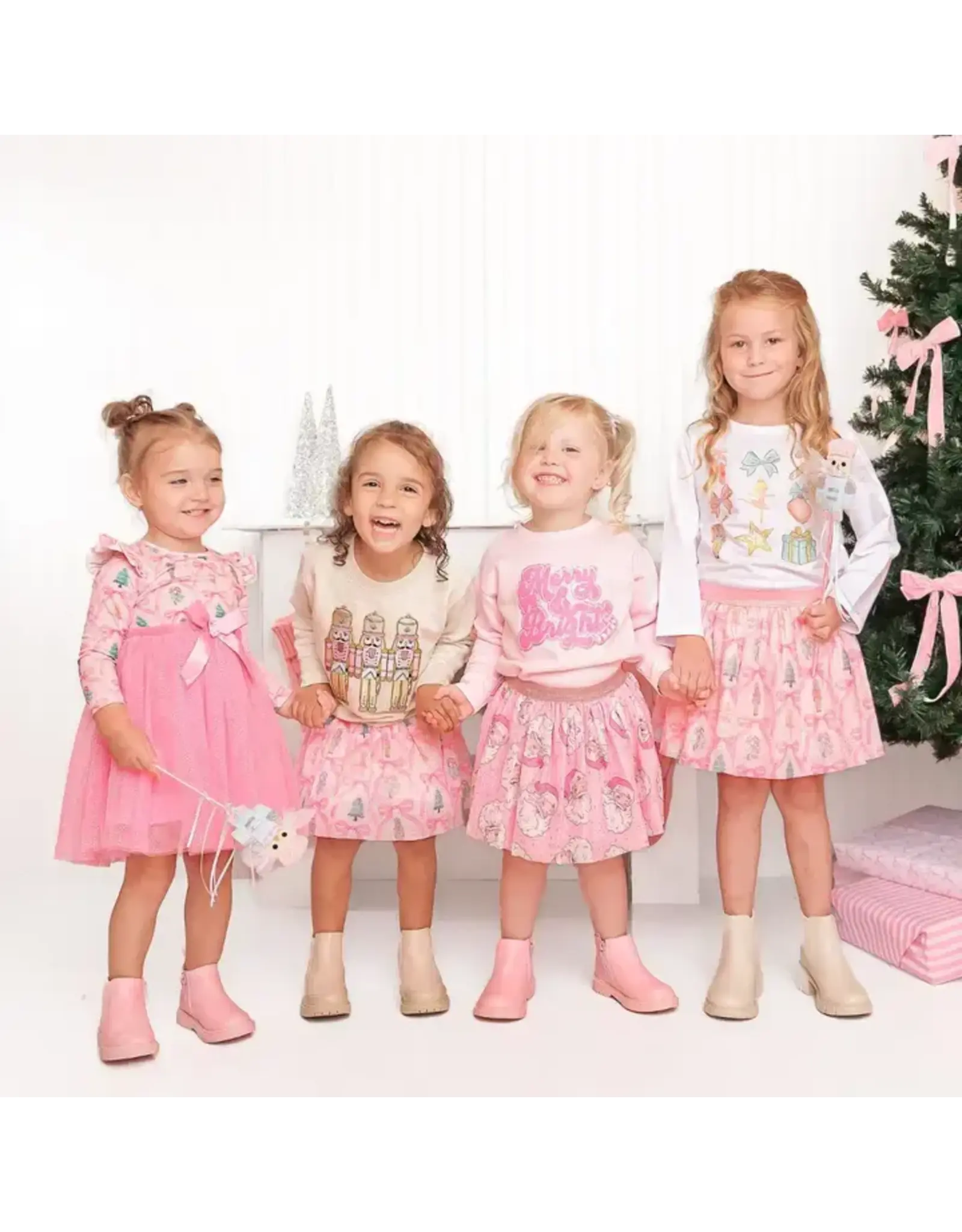 Sweet Wink Sweet Wink- Pastel Nutcracker Patch Christmas Sweatshirt