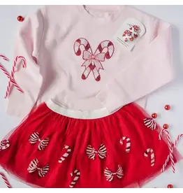 Sweet Wink Sweet Wink- Candy Cane Patch Christmas Sweatshirt: Ballet