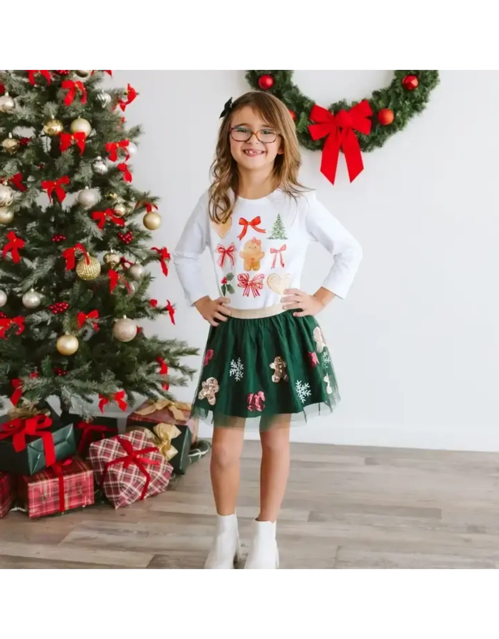 Sweet Wink Sweet Wink- Gingerbread Cutie Christmas L/S Shirt