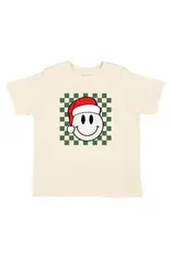 Sweet Wink Sweet Wink- Santa Smiley Christmas Shirt: Natural