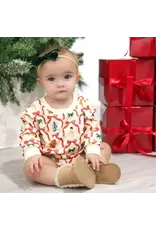 Sweet Wink Sweet Wink- Christmas Cutie L/S Romper: Natural