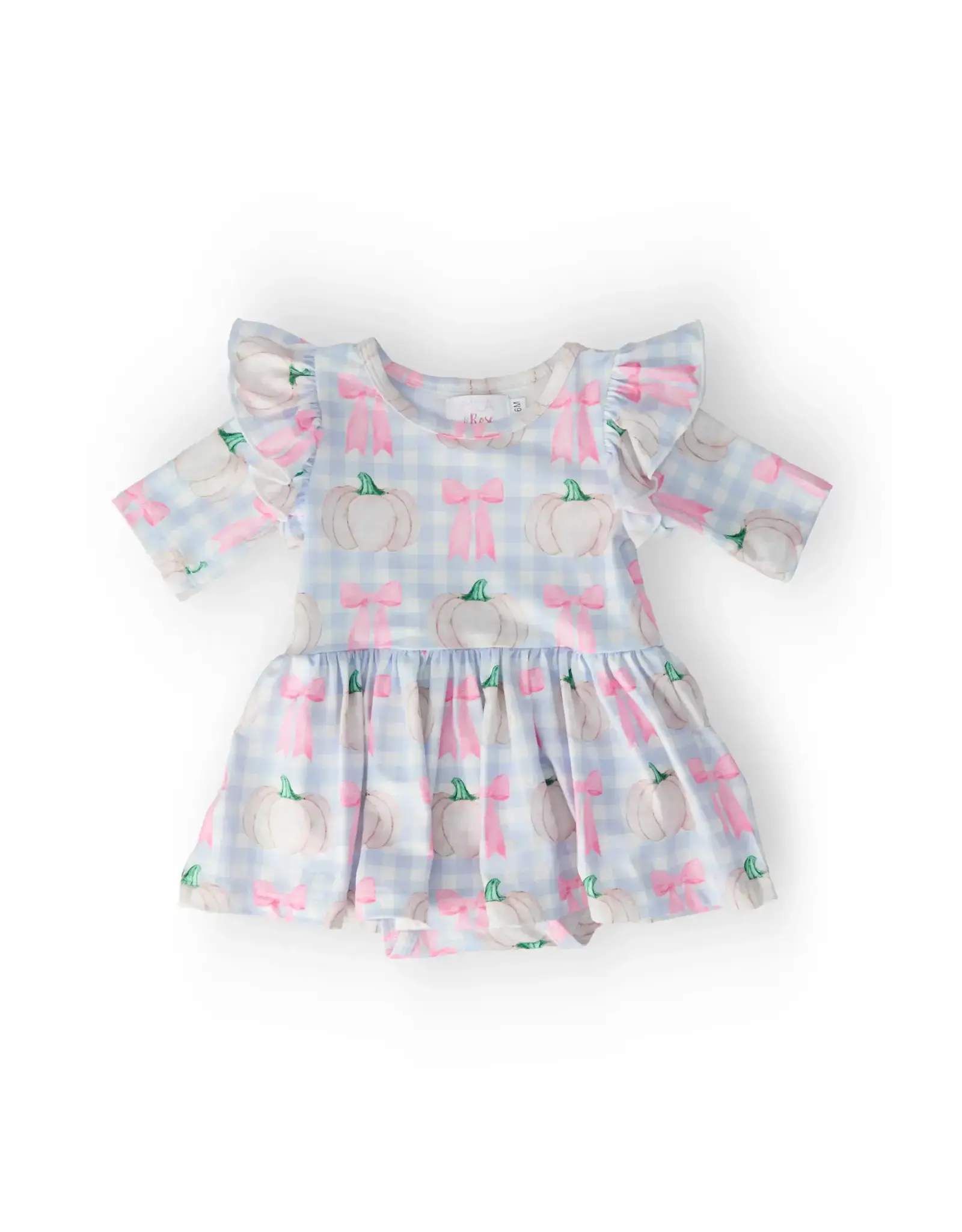 Mila & Rose Mila & Rose- Pumpkin Picnic 3/4 Sleeve Twirl Dress Bodysuit