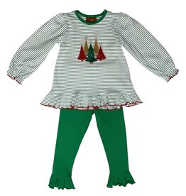 Millie Jay Millie Jay- Sparkly Trees Ruffle Pant Set