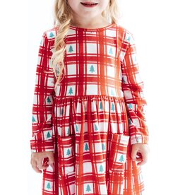 Mila & Rose Mila & Rose- Plaid Trees L/S Pocket Twirl Dress