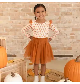 Sweet Wink Sweet Wink- Cinnamon Floral L/S Tutu Dress