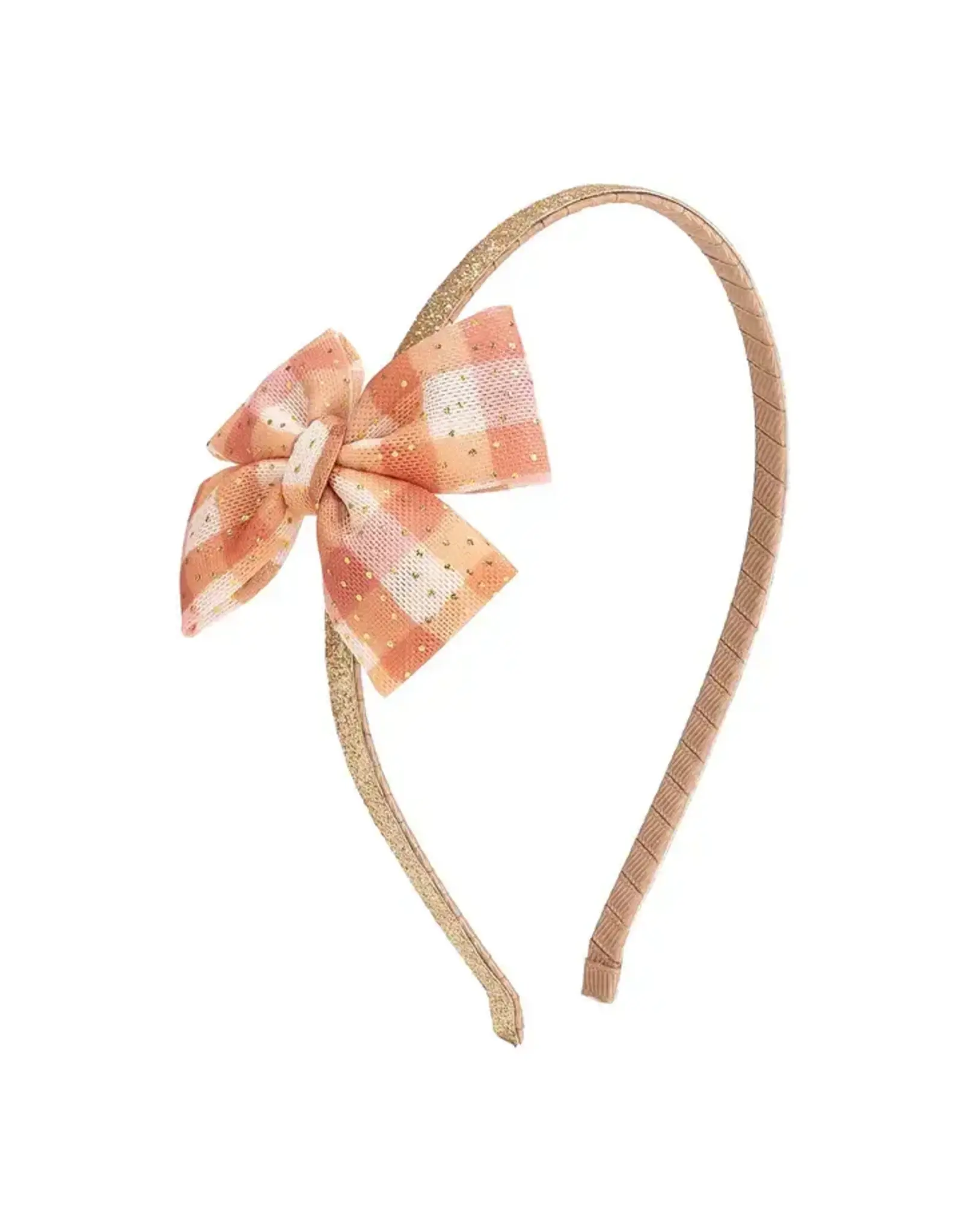 Sweet Wink Sweet Wink-  Cinnamon Plaid Tulle Bow Headband