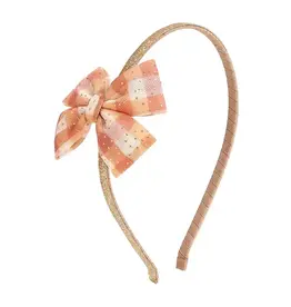 Sweet Wink Sweet Wink-  Cinnamon Plaid Tulle Bow Headband