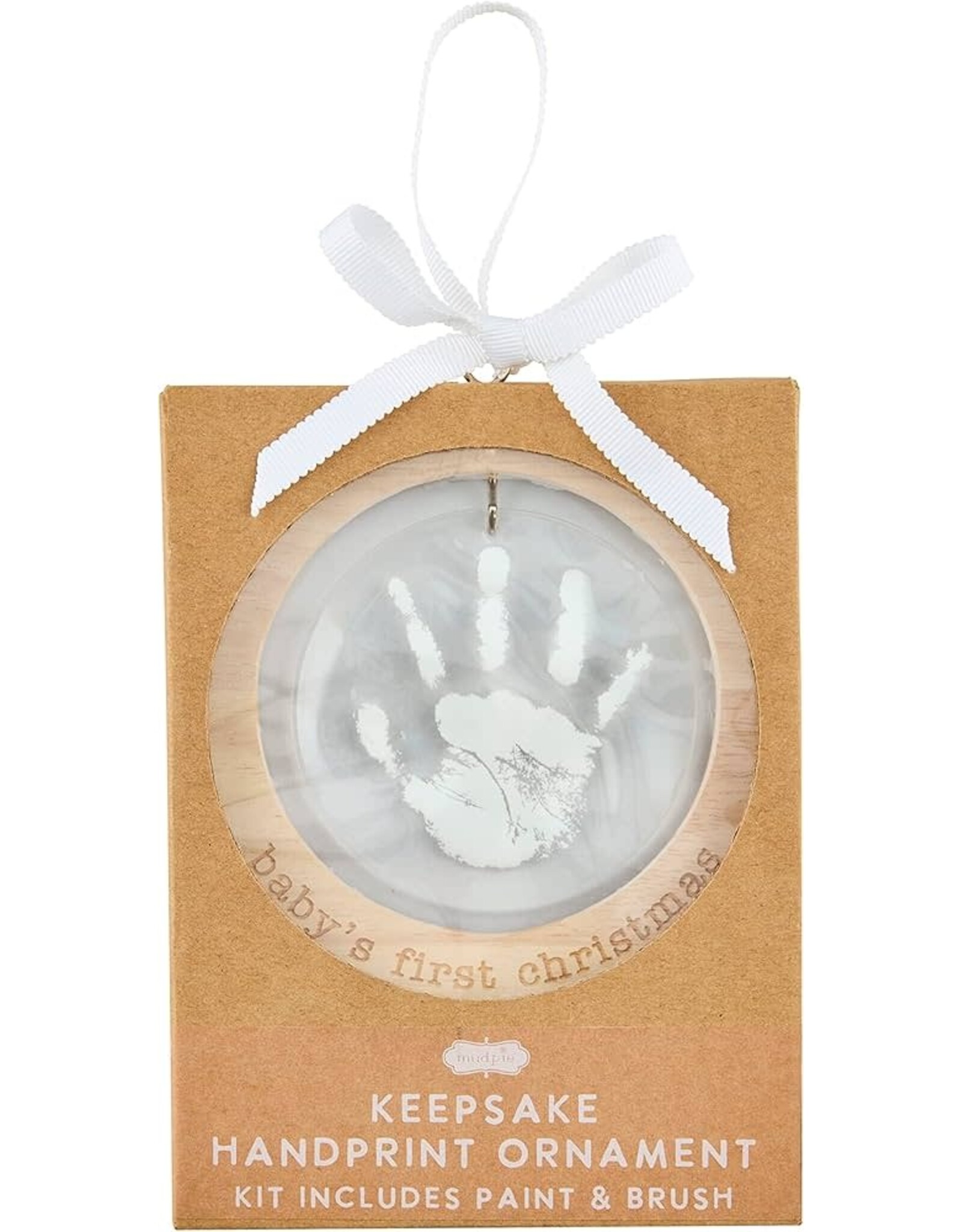 Mudpie Mud Pie- Neutral Baby's First Christmas Handprint Ornament