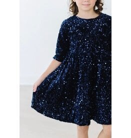 Mila & Rose Mila & Rose- Navy Velvet Sequin Dress