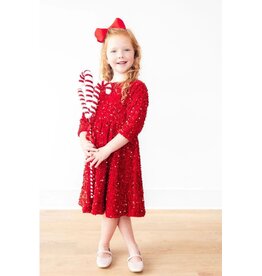 Mila & Rose Mila & Rose- Red Velvet Sequin Dress