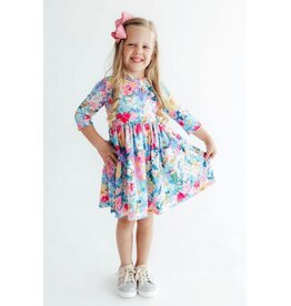 Mila & Rose Mila & Rose- Flower Market 3/4 Sleeve Pocket Twirl Dress