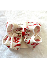 JP- Snowman Face Print Bow: Large