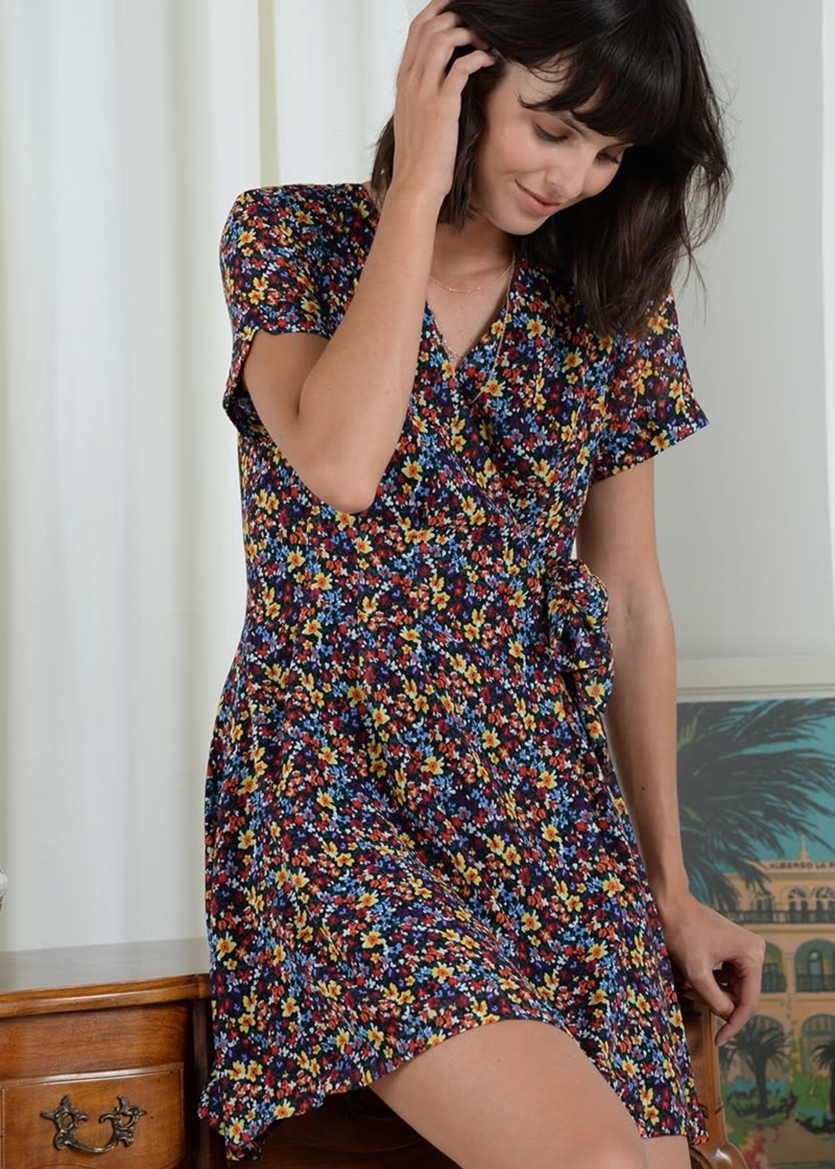 Floral wrap dress