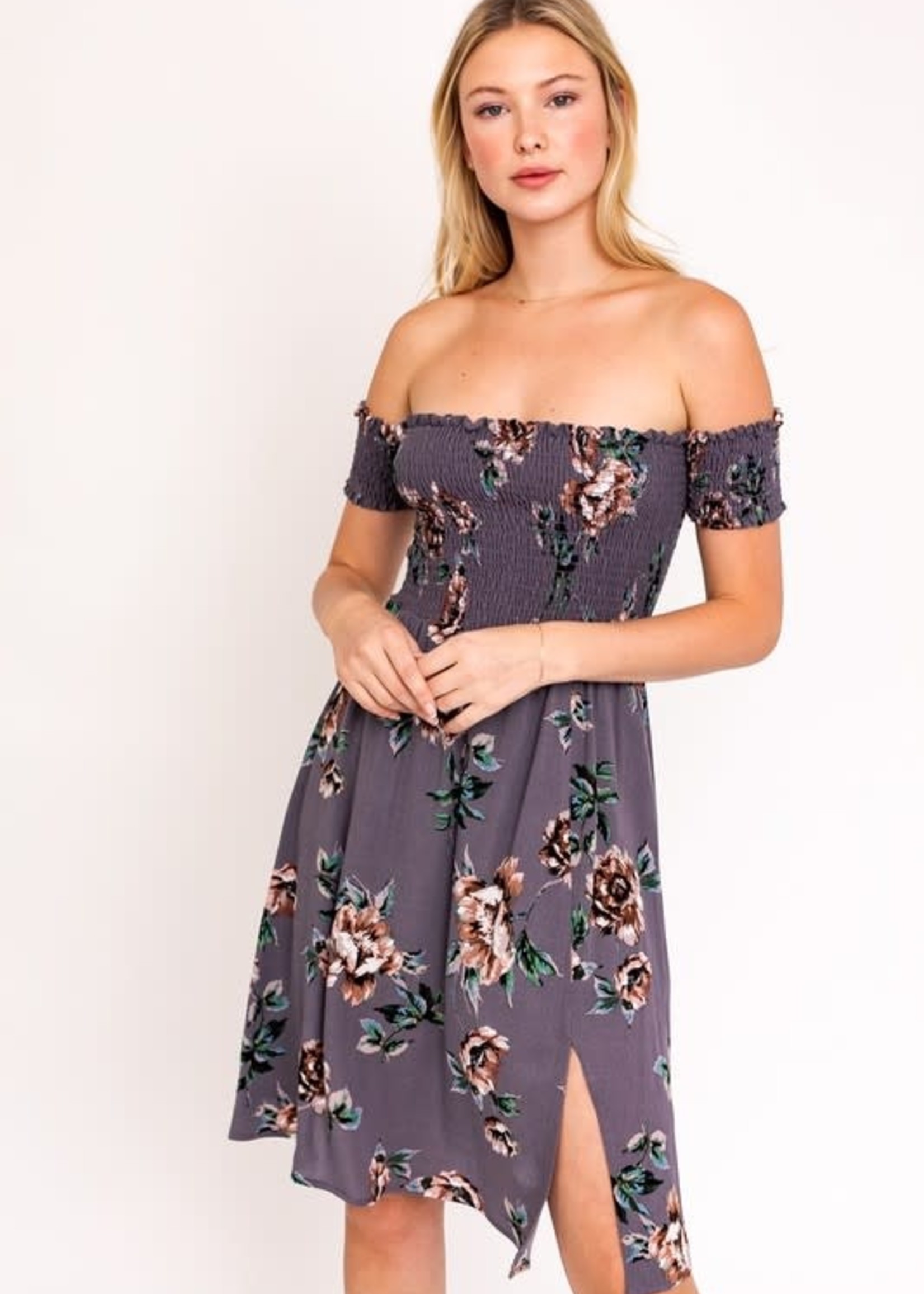 Off Shoulder Floral Romance Dress
