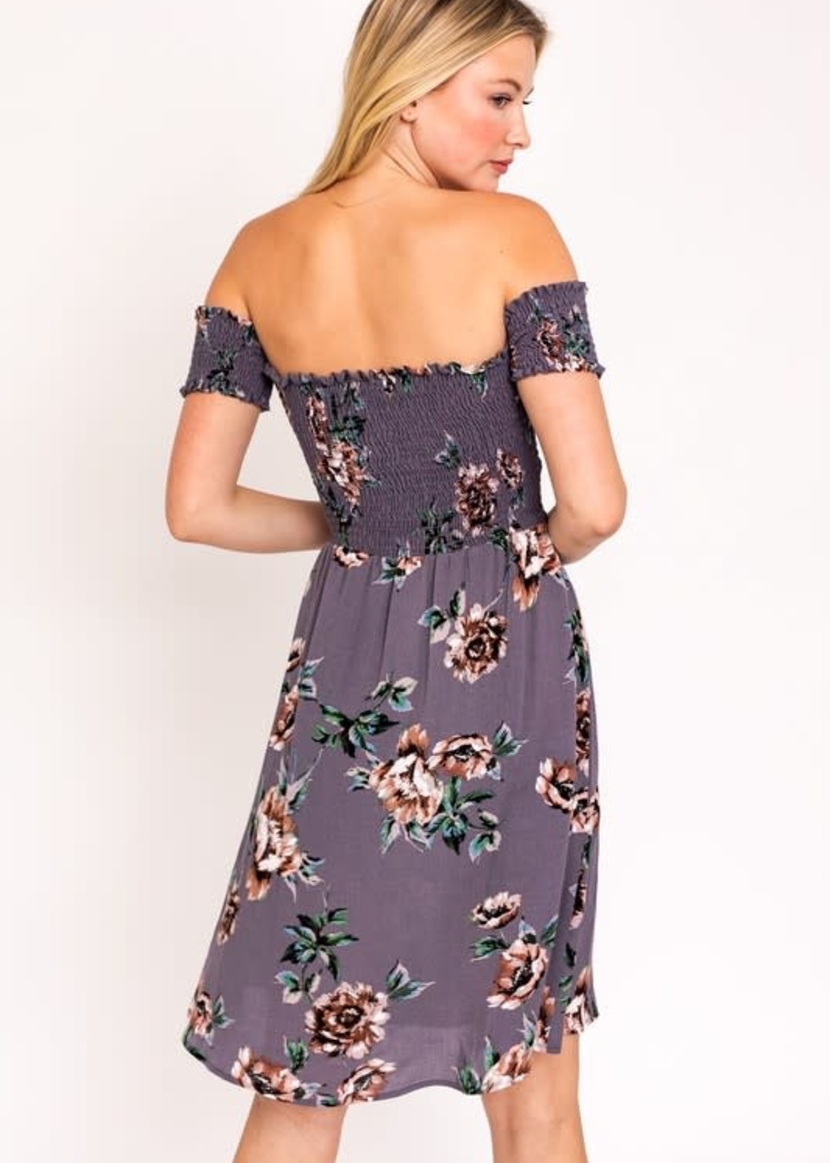 Off Shoulder Floral Romance Dress