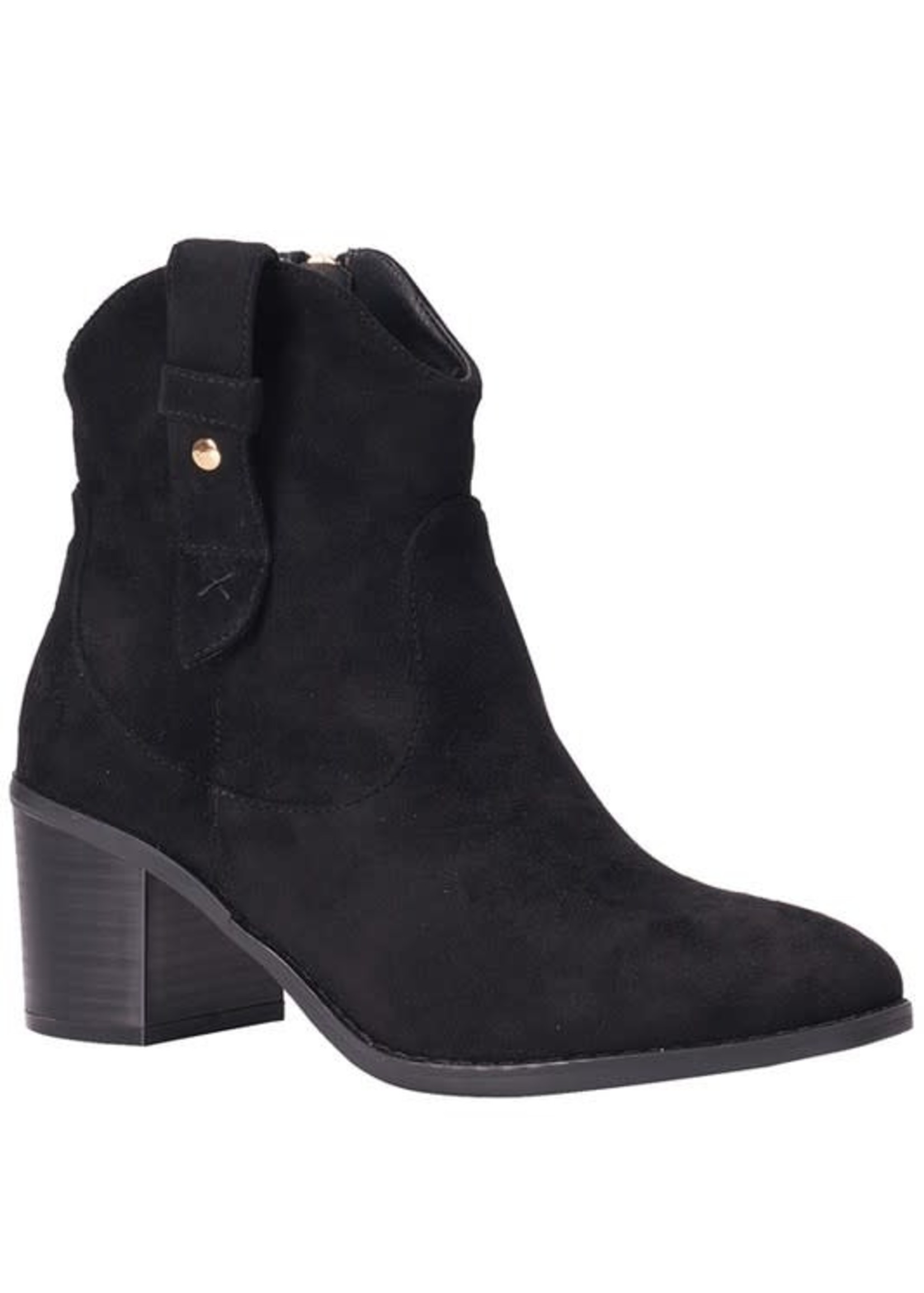 True Stage Coach Black Faux Suede Bootie