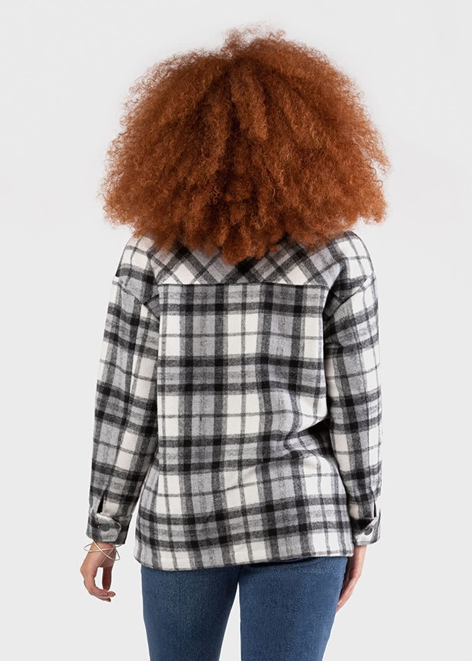 Dex Black Plaid Waist  Shacket