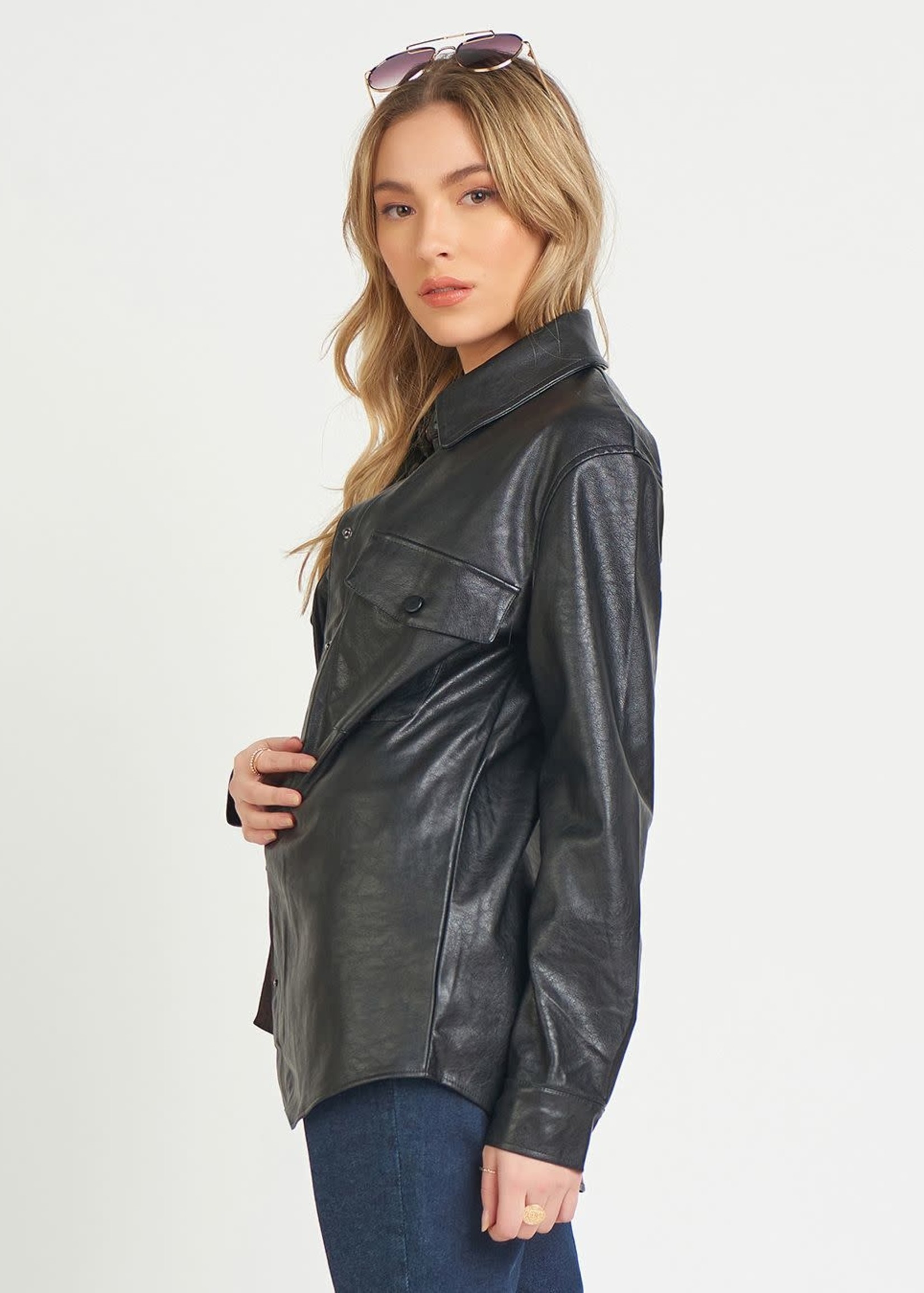 Dex Faux Leather Shacket