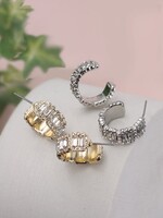 True Oval Stone Huggie