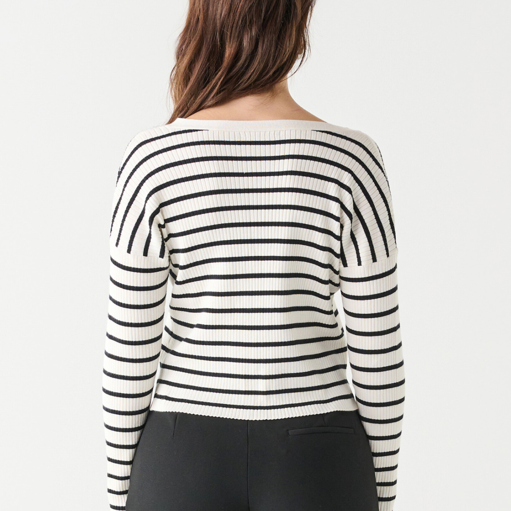 Black Tape Ribbed Stripe Cardi