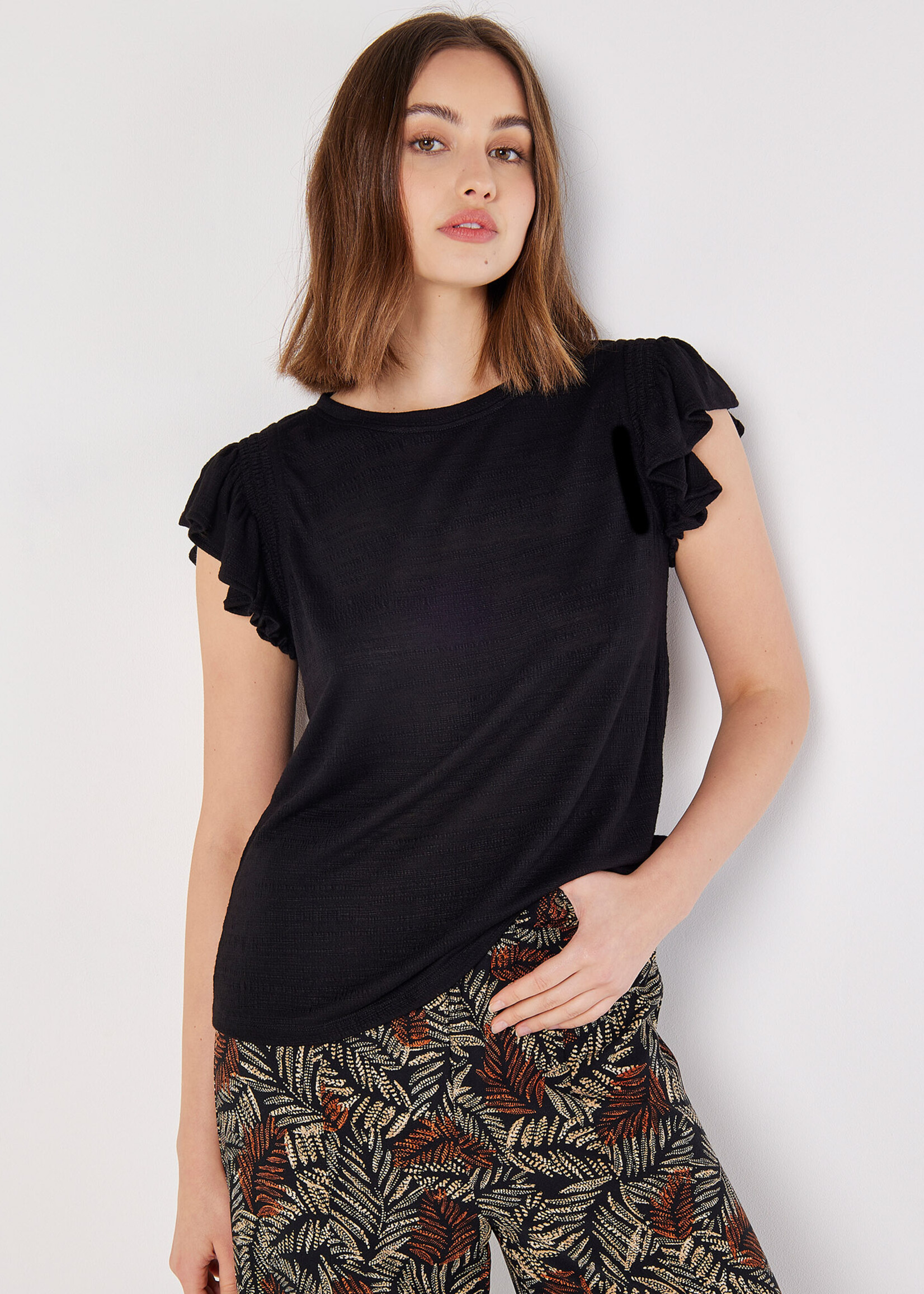 Apricot Ruffle Slv Top