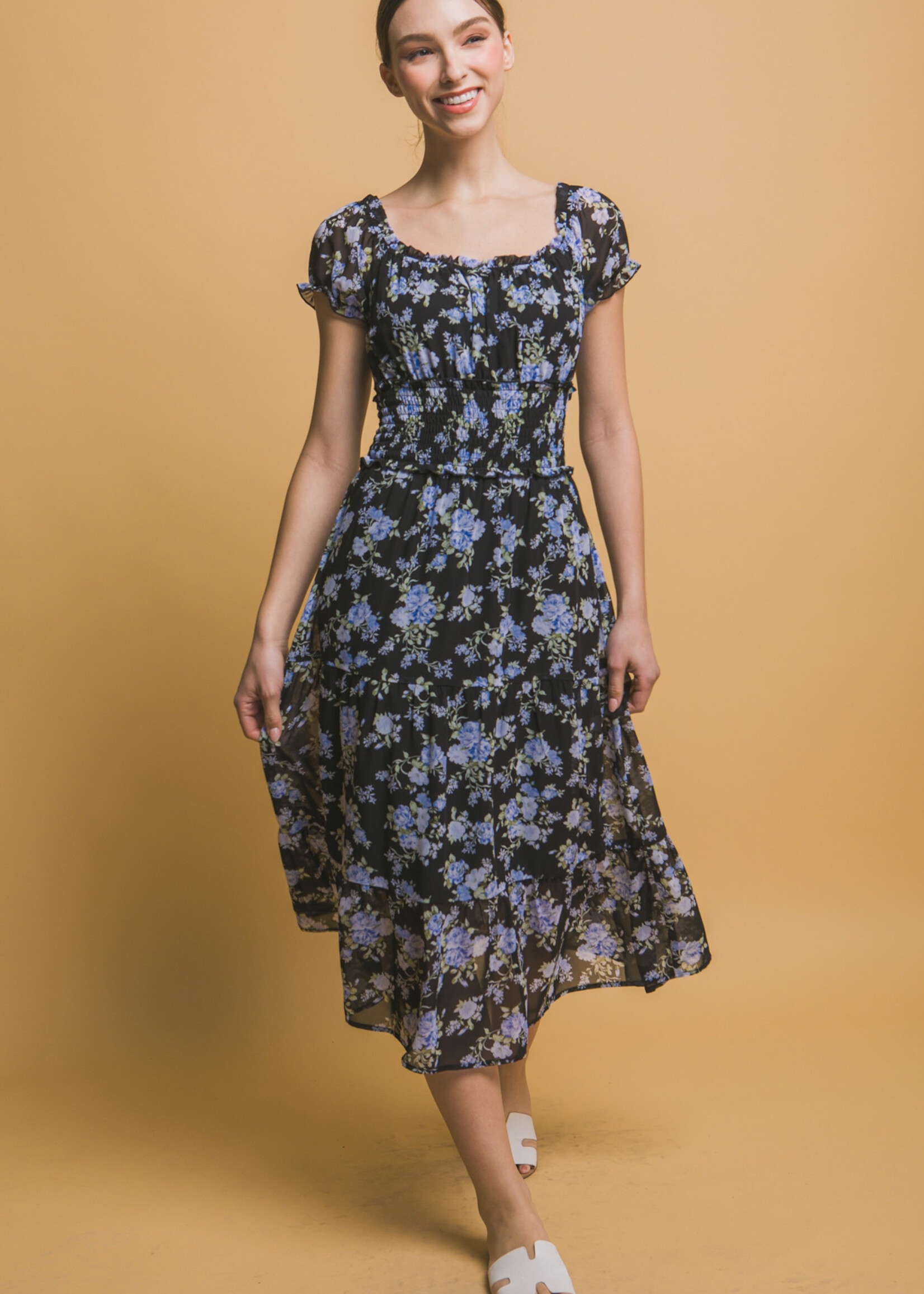 True Country Nights Smocked Midi